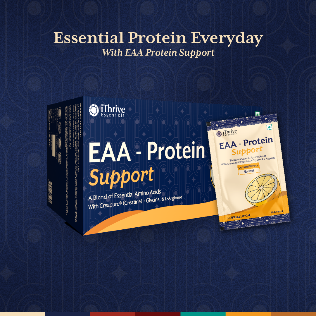 EAA Protein Support – Lemon Flavor | Build Muscle, Boost Energy & Recovery | 30 Sachets