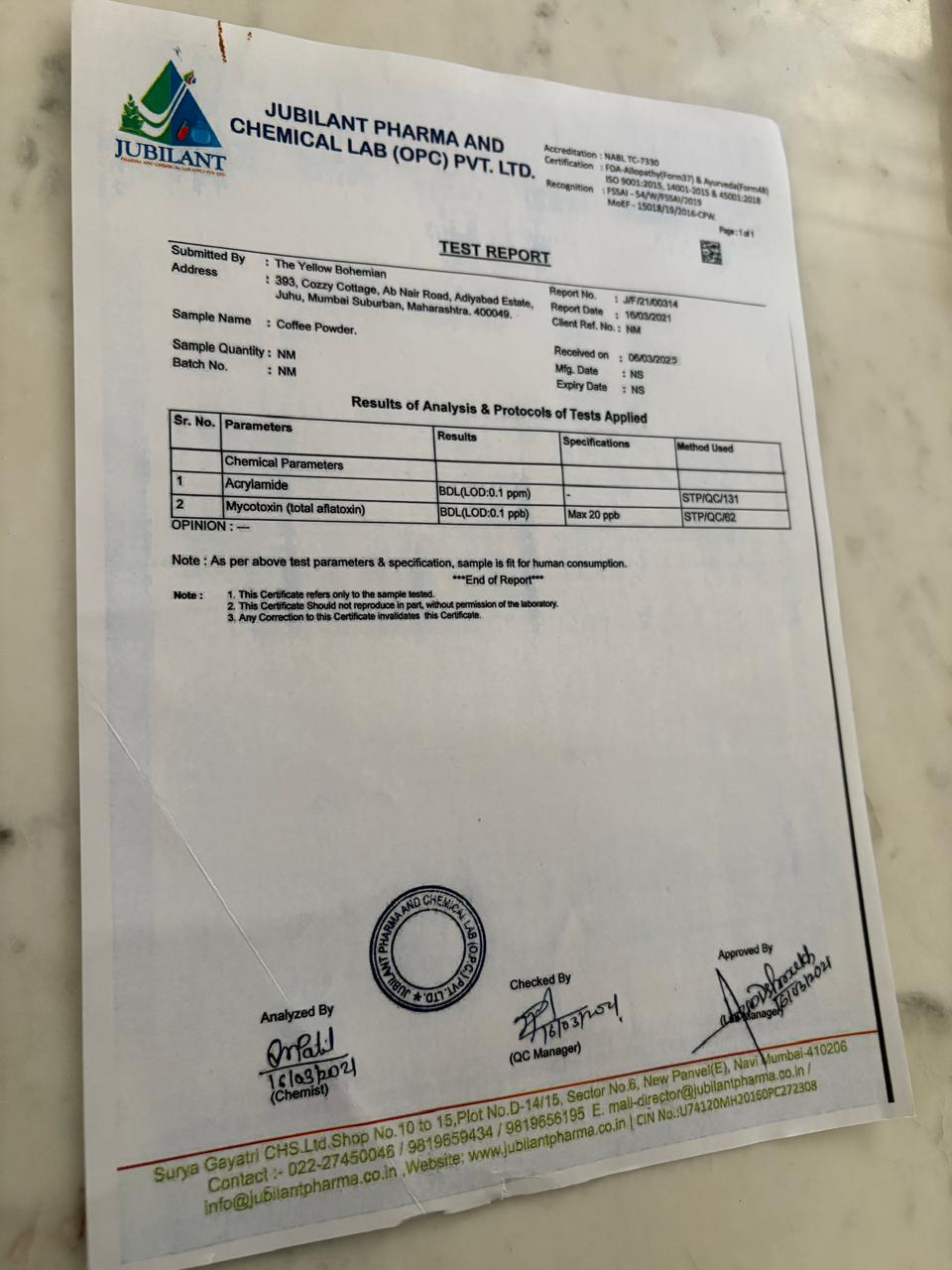 mycotoxin=aflatoxin-free-acrylamide-free-test-report-for-coffee