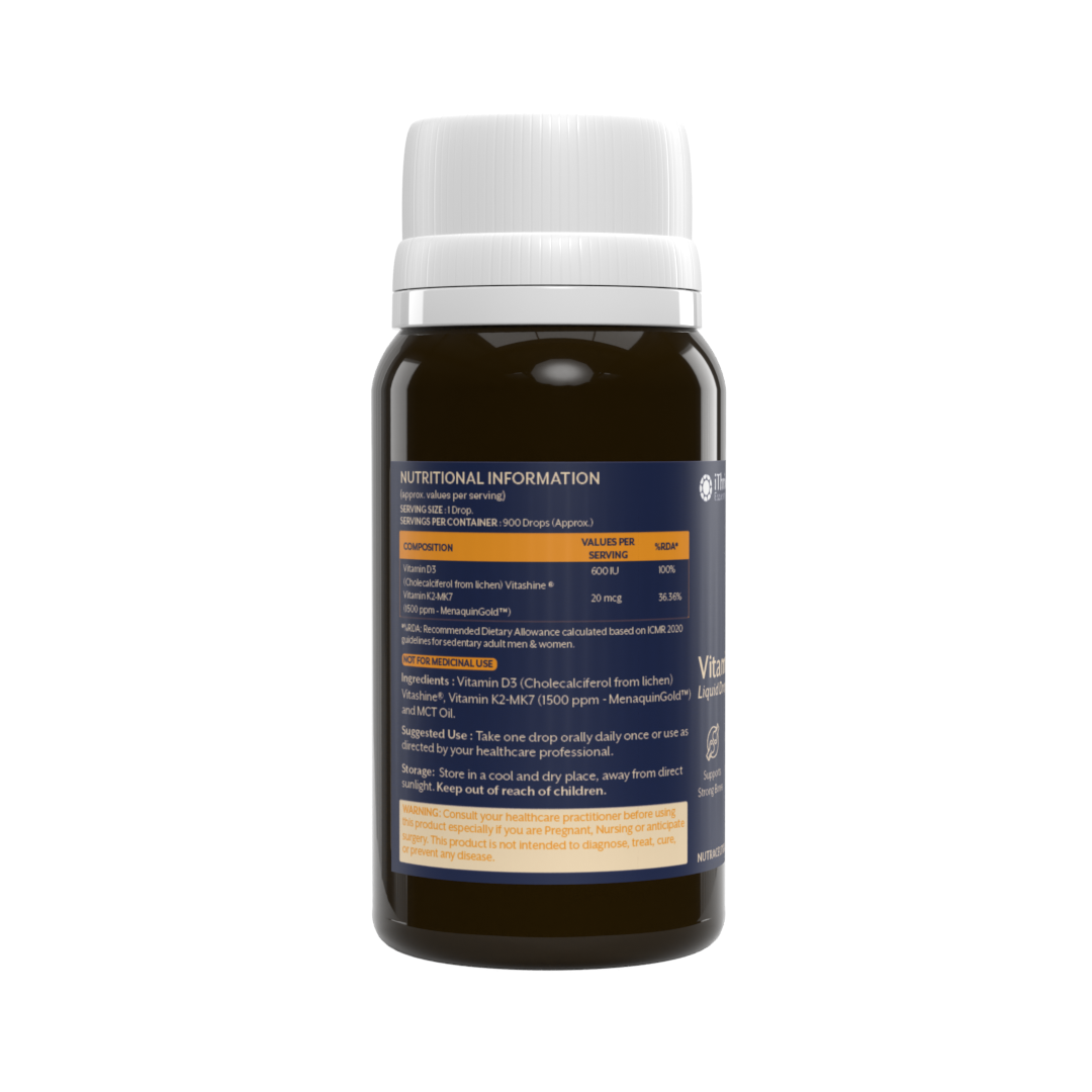 Vitamin D3 + K2 in MCT Oil - 30ml
