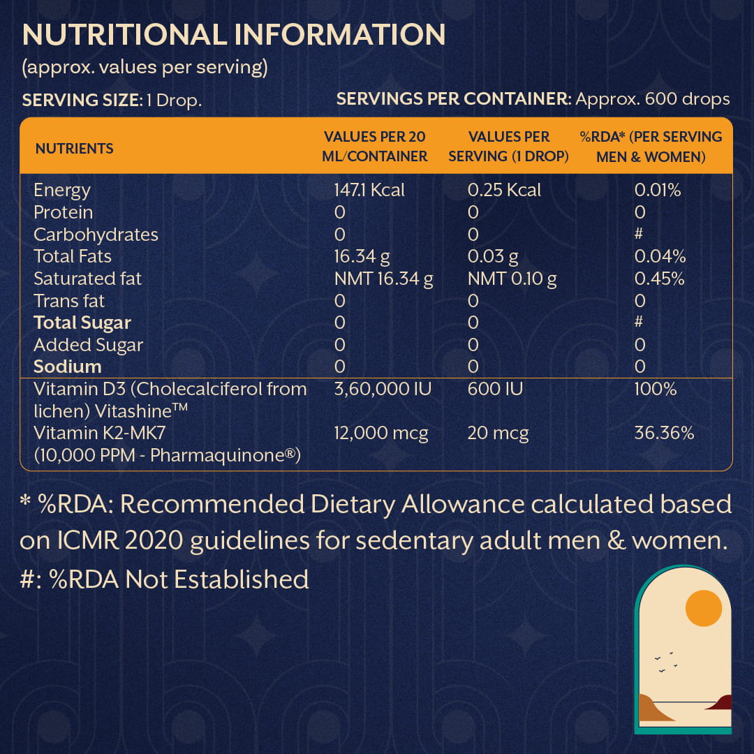 Vitamin D3 + K2  in MCT Oil - 20ml