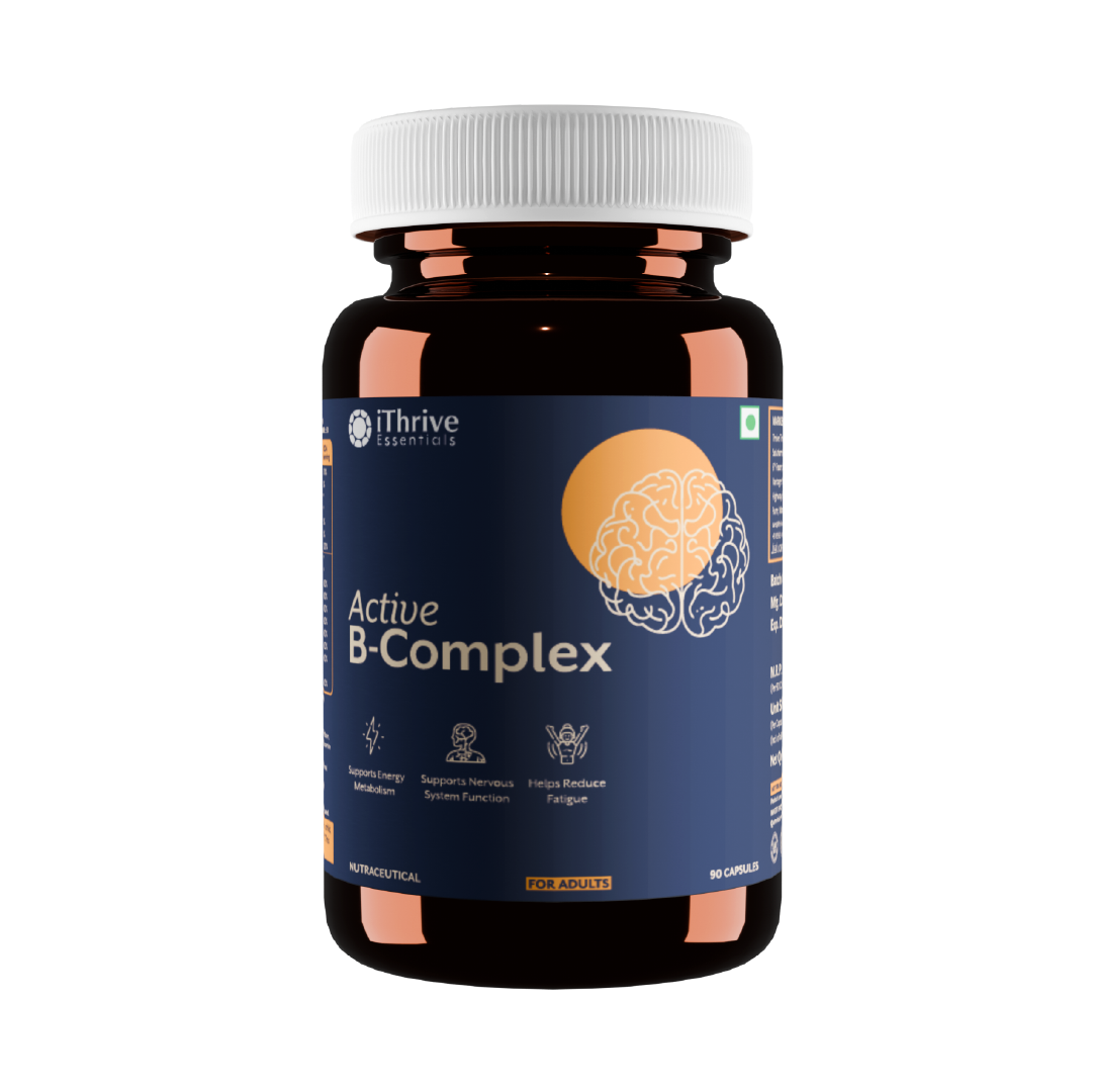 iThrive Active B-Complex front label, methylated B vitamins in active form