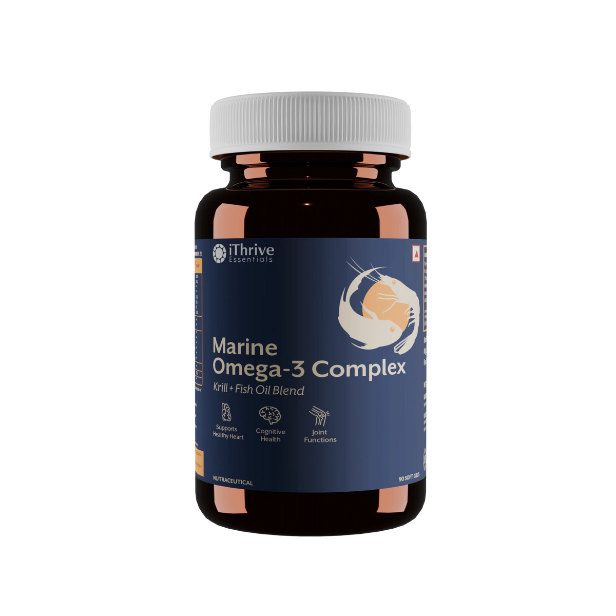 Marine Omega-3 Complex - Krill Oil + Fish Oil | 90 Soft Gels